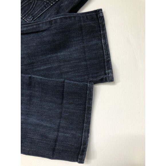 7 For All Mankind Straight Leg Flood Woman 31x28 Blue Denim Jeans Stretch - Picture 7 of 8